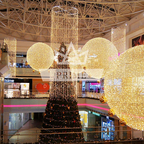 Подвесная световая композиция на круглой раме