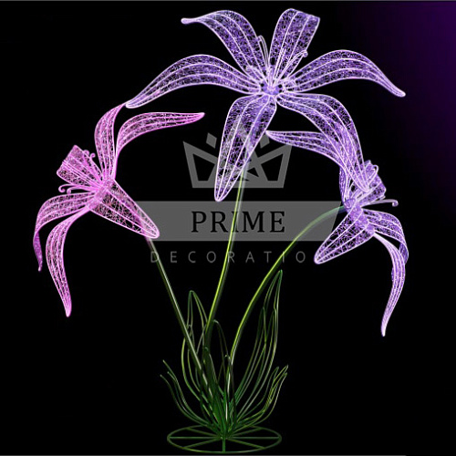 Светодиодная фигура Букет из лилий, высота 3 м