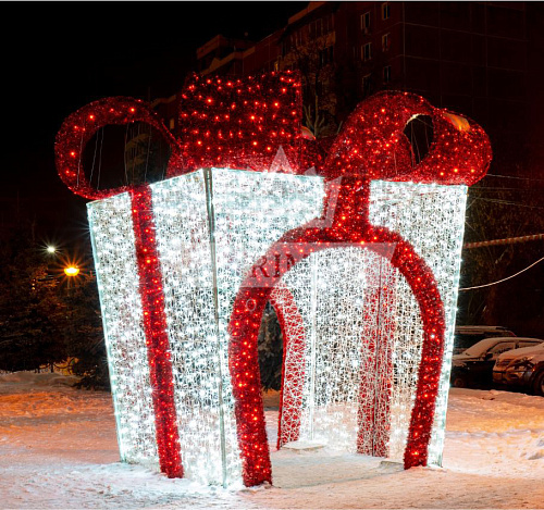 Световая объемная декорация Подарочная коробка Grand Gift, ширина 3 м высота 4 м