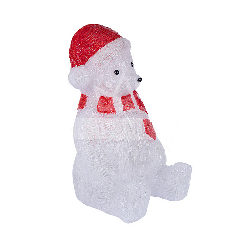 Светодиодная фигура Медвежонок в красном колпаке, ширина 0,39 м высота 0,56 м