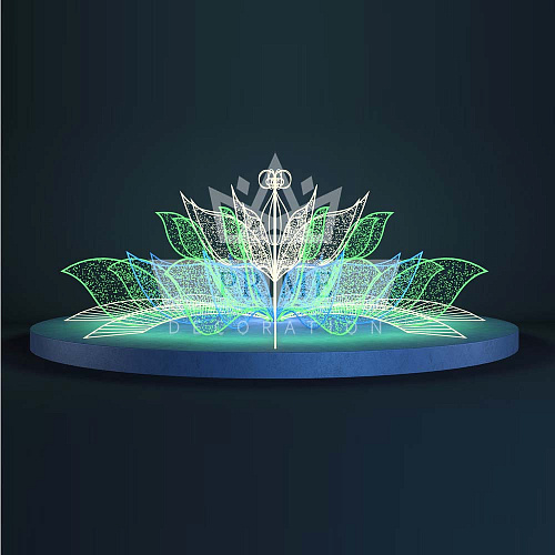 Световой фонтан Лилия, ширина 6,7 м высота 3 м