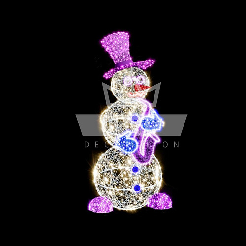 Декоративная фигура Снеговик с саксофоном, ширина 1 м высота 2,57 м