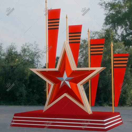 Световая декорация Знамёна славы, правая