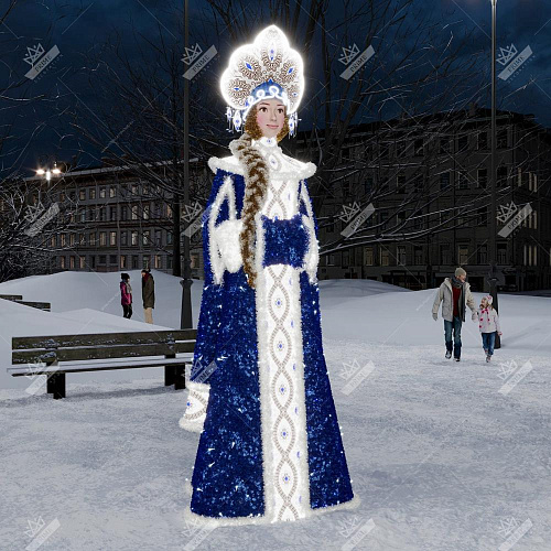 Световая Конструкция Снегурочка, ширина 1,3 м высота 3,38 м
