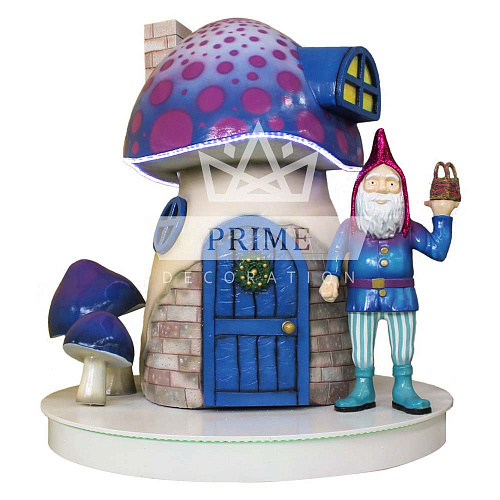 Декоративная фигура Сказочный гриб с Гномом, высота 2,4 м
