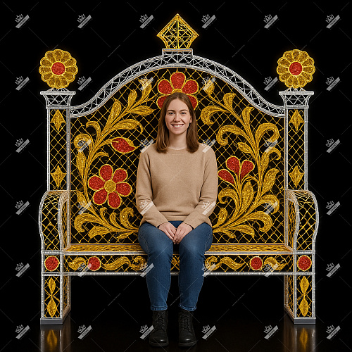 Светодиодная конструкция Лавочка царская, высота 1,7 м