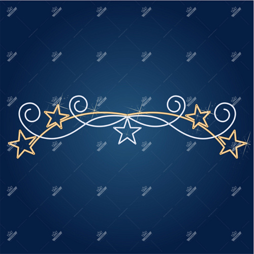 Новогодняя Растяжка растяжка Звезды на вензелях, ширина 6 м высота 1,5 м