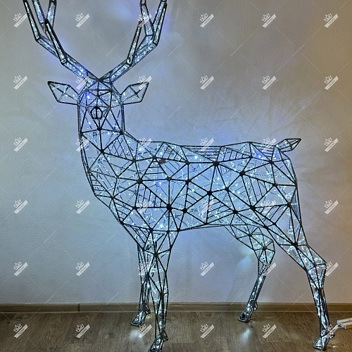 Светодиодный Полигональный Олень, высота 2 м