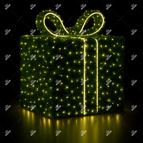 Световая Конструкция Подарок с мишурой