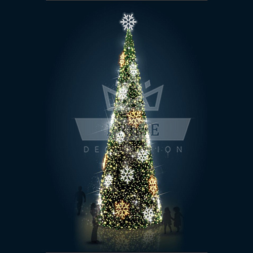 Снежинки. Комплект оформления для искусственной уличной елки