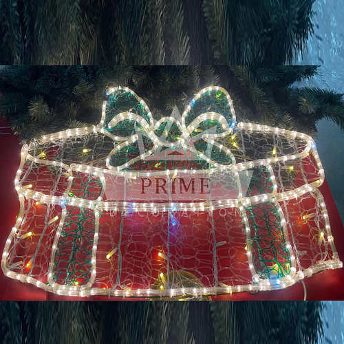 Светодиодный мотив Подарок, высота 0,7 м ширина 1,1 м