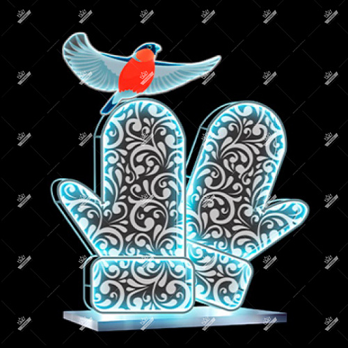 Световая Конструкция Варежки (пара) 2D, высота 2 м