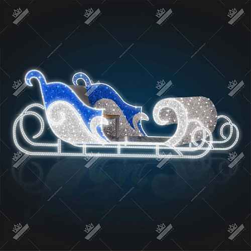 Световая Конструкция Новогодние Сани, ширина 2,8 м высота 1,3 м