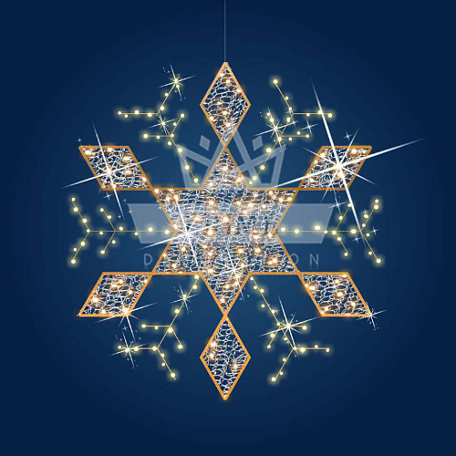 Новогодний светодиодный мотив Снежинка Деко МС01