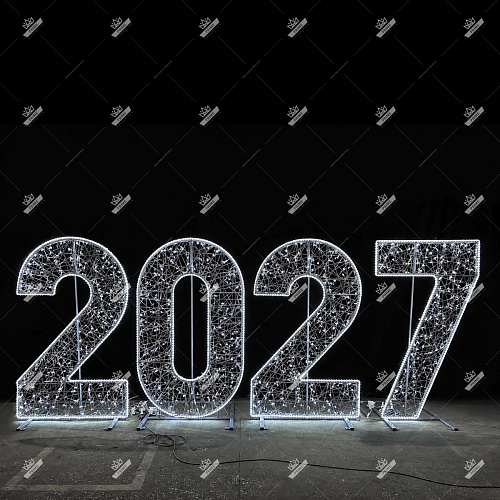 Светодиодная конструкция Цифры 2027 (композит), высота 2 м