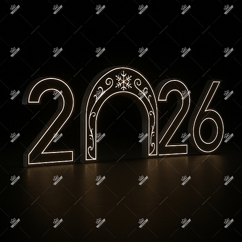 Цифры 2026 с аркой, высота 2 м