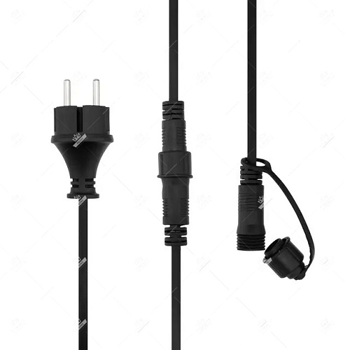 Белт-лайт, бухта 100 м, 2 жилы, шаг 40 см, 225 подвесных патронов, черный круглый провод каучук