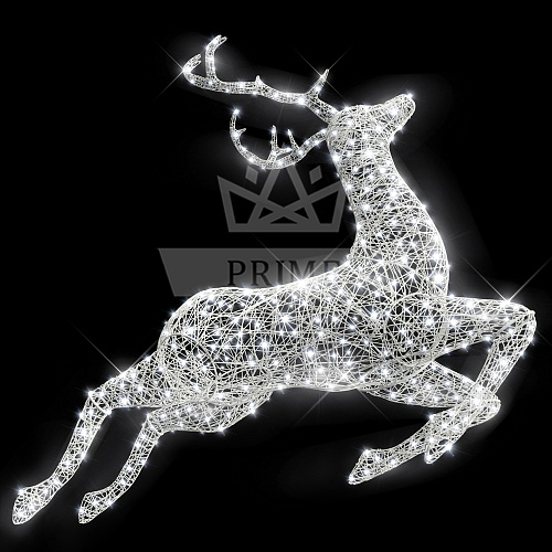 Светодиодный Олень Бегущий, ширина 1,99 м высота 1,95 м