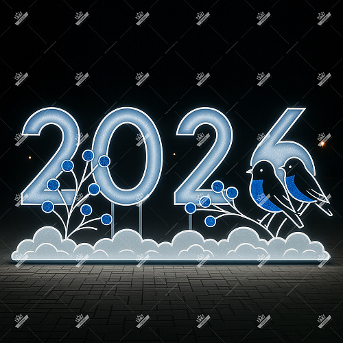 Цифры 2026 Снегири 3, высота 2 м