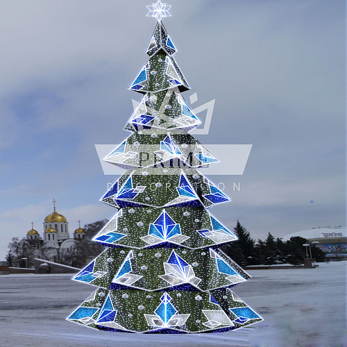 Искусственная уличная елка с комплектом оформления Ледяная