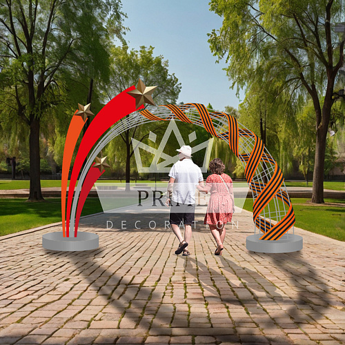 Светодиодная праздничная арка Залп Победы