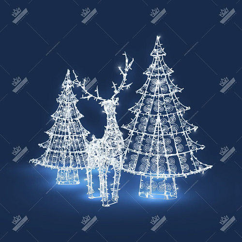 Светодиодные Фигуры Исполнение Ажур Олень