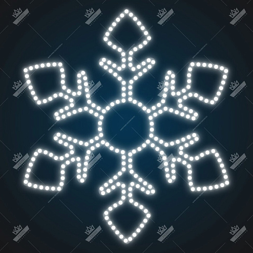 Новогодний Светодиодный Мотив Снежинка, ширина 0,6 м высота 0,7 м