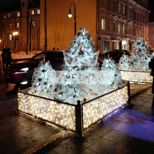 Декоративное световое ограждение для островка из елок (6 щитов 2х0,7 м)