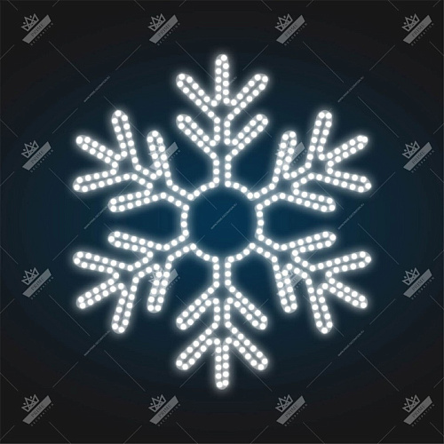 Новогодний Светодиодный Мотив Снежинка, ширина 0,8 м высота 0,7 м