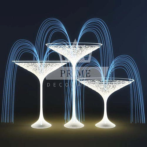 Световой фонтан Мартини, ширина 4 м высота 4 м