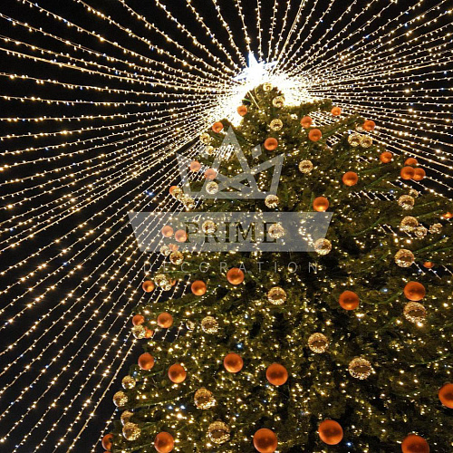 Искусственная уличная елка Московская со световым шатром и комплектом оформления