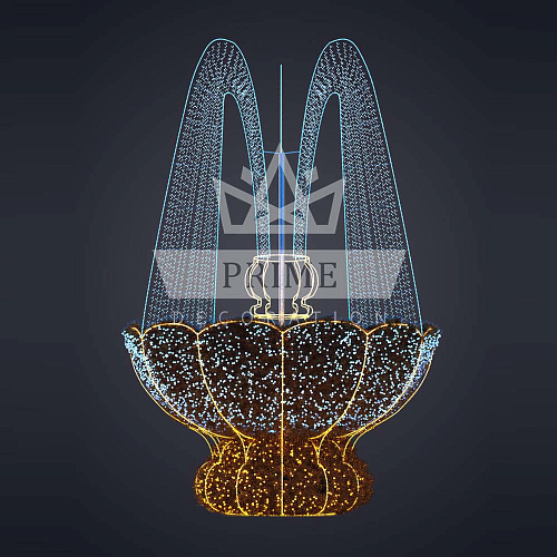 Световой фонтан Классик Lite 3 луча, ширина 5 м высота 6 м