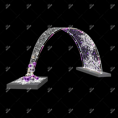 Световая Арка Падающая снежинка, ширина 5 м высота 3 м