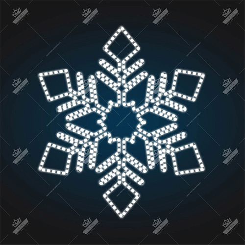 Новогодний Светодиодный Мотив Снежинка, ширина 1 м высота 1,1 м