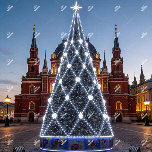 Искусственная уличная елка с комплектом оформления Вьюга